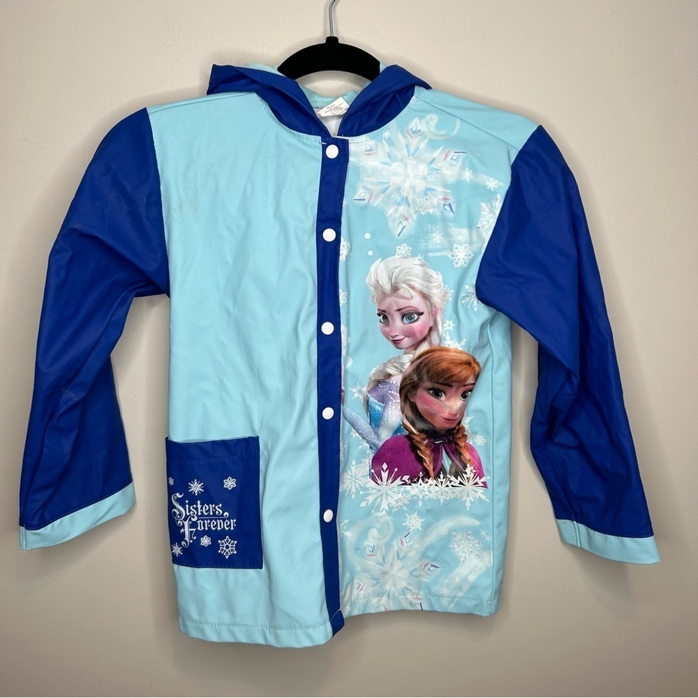 Frozen‎ Anna and Elsa blue rain jacket size small